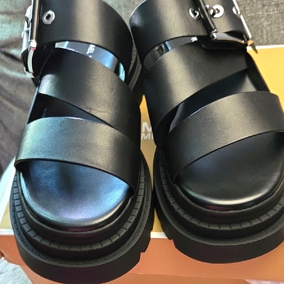 Michael Kors Black Strappy Sandals - Picture 1 of 5